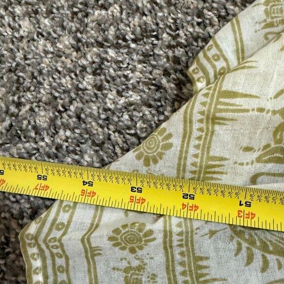 Free People Triangle Combo Cream White Maxi Dress Brown Boho Elephant Medium - Picture 7 of 7